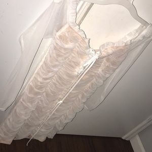 Fashion Nova Maura mesh off the shoulder dress.